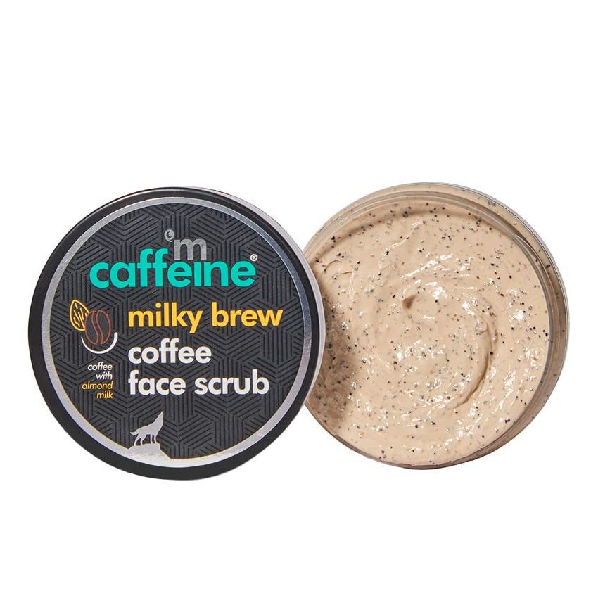 mCaffeine Milk & Coffee Moisturizing Face Scrub for Gentle Exfoliation & Tan Removal | Scrub with Shea Butter & Almond Milk for Fresh & Glowing Skin | Face Scrub for Women & Men and All Skin Types