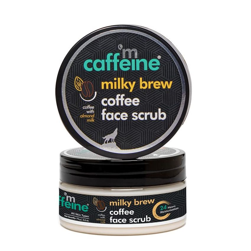 mCaffeine Milk & Coffee Moisturizing Face Scrub for Gentle Exfoliation & Tan Removal | Scrub with Shea Butter & Almond Milk for Fresh & Glowing Skin | Face Scrub for Women & Men and All Skin Types
