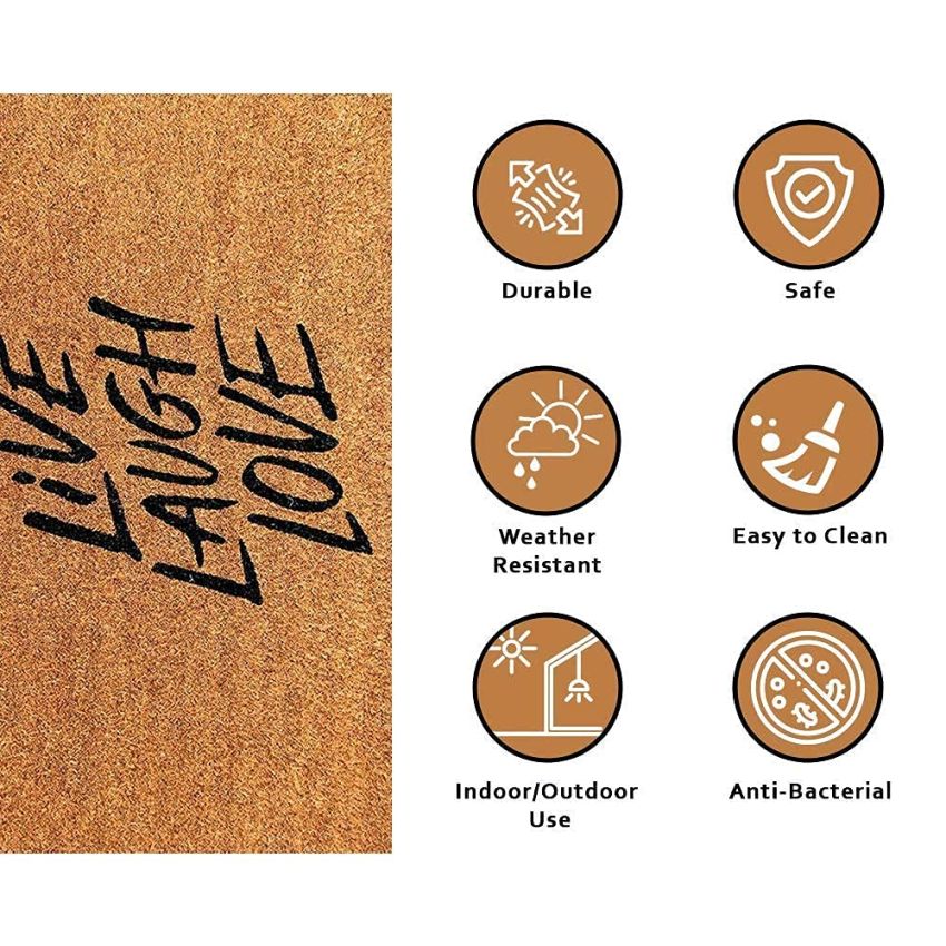 Onlymat Natural Coir Art Printed Doormat - 29.25