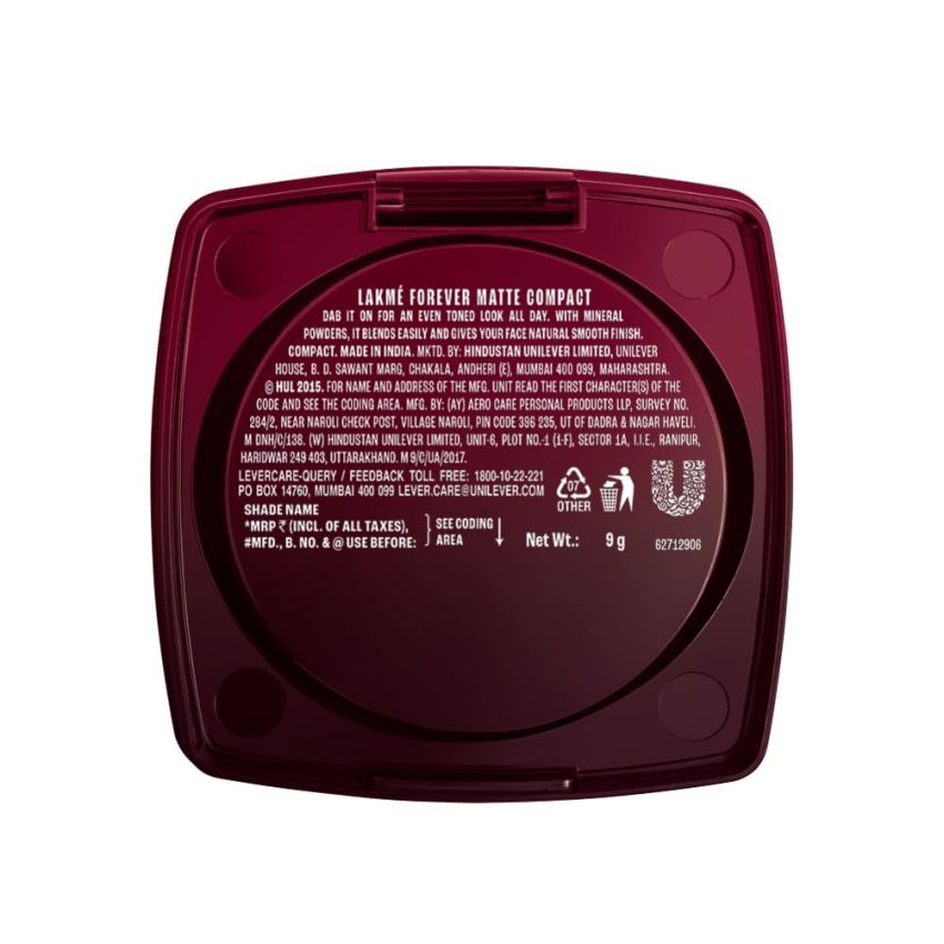 LAKMÉ Natural Finish Faceit Compact For All Skins, Natural Beige, (9 Grams)