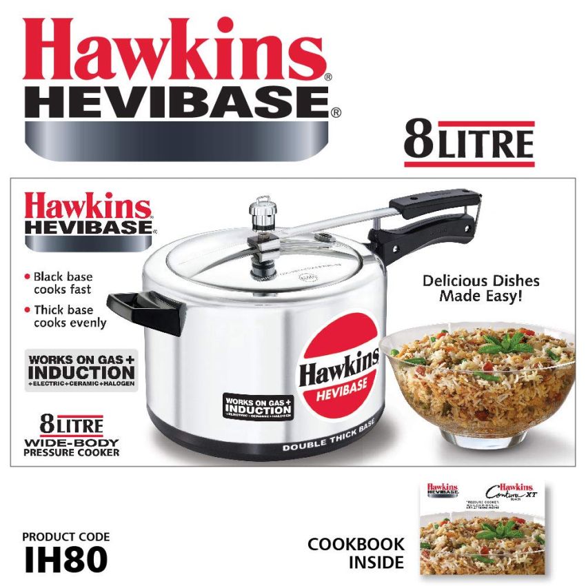 Hawkins Hevibase 8 Litre Pressure Cookers Induction Compatible