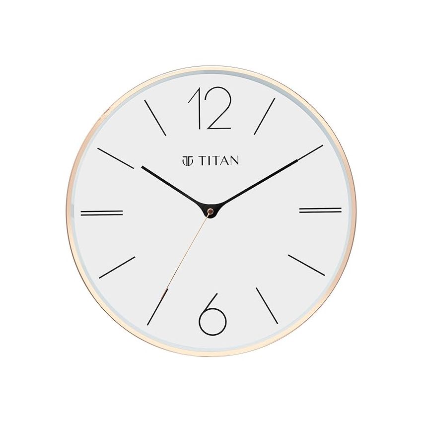 Titan Metal Contemporary Rose Gold Analog Wall Clock with Silent Sweep Technology, 40.0 X40.0 Cm (Large)