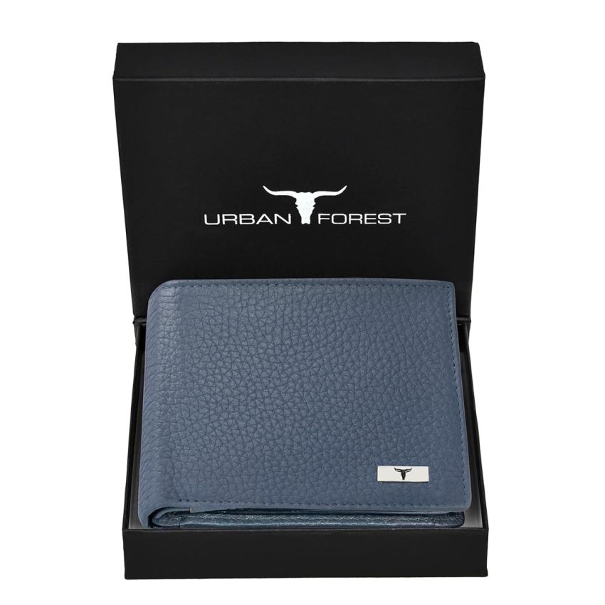 URBAN FOREST Cooper Pale Blue Leather Wallet for Men