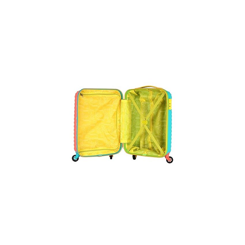 American Tourister Trolley Bag for Travel|Splash 55 Cms Polycarbonate Hardsided Small Cabin Luggage Bag|Speed_Wheel 8 Wheel Suitcase for Travel|Trolley Bag for Travelling, Coral/Teal