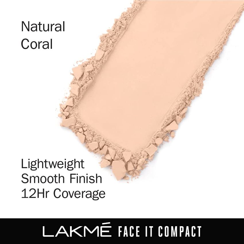 Lakme Nourishing,Smoothening Face It Compact, Coral, 9 G