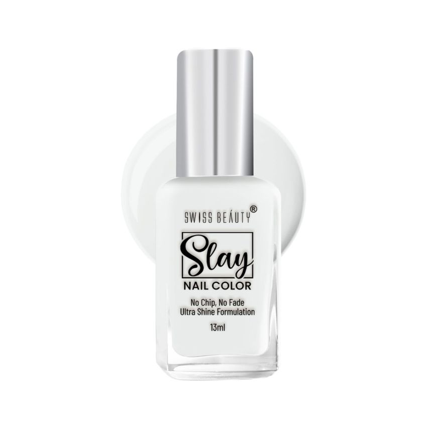 Swiss Beauty Slay Nail Color | Glossy Finish, Long Lasting Nail Paint| Chip resistant, Quick drying Nail Polish | Shade- Creamy Nude, 25Ml