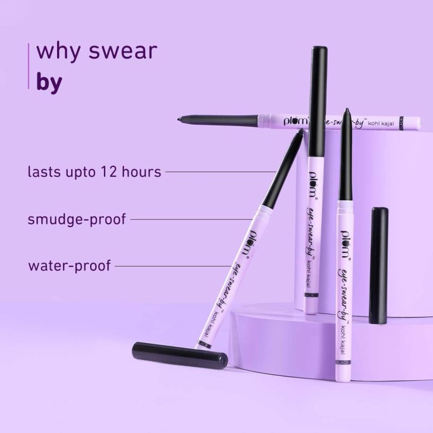 Eye-Swear-By Kohl Kajal Combo | Set of 2 | Deep Black | Creamy Smooth | Smudge-Proof | 100% Vegan & Cruelty Free