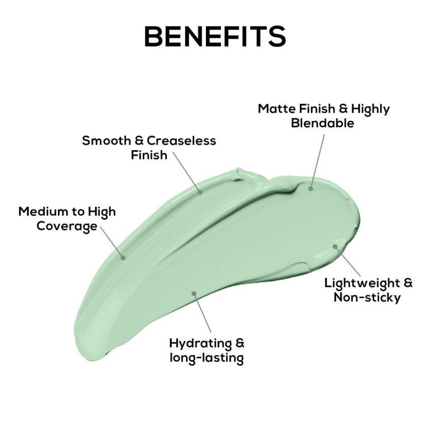 RENEE Addict Conceal & Correct, Green 2.5ml| Medium To Full Coverage, Highly Blendable, Smooth, Creaseless Matte Finish| Lightweight, Hydrating, Long Stay Formula| Infused with Vitamin E & Argan Oil