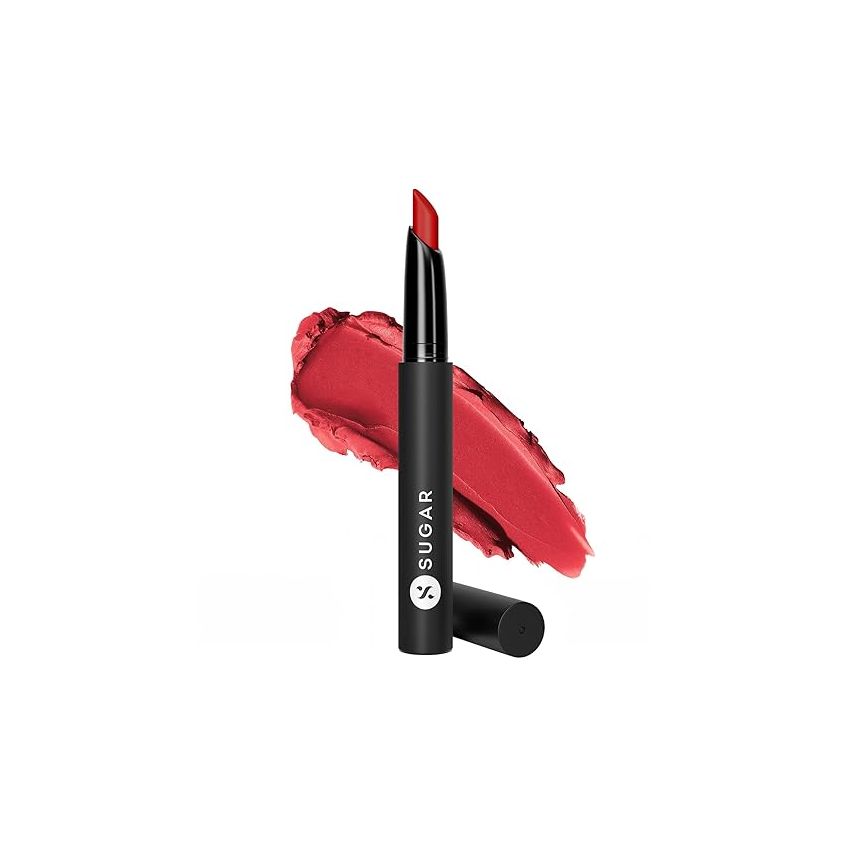 SUGAR Cosmetics Matte Attack Lipstick for Women | Transferproof & Smudgeproof | Lasts upto 12hrs | Enriched With Jojoba Oil | 2gm - Spring Crimson