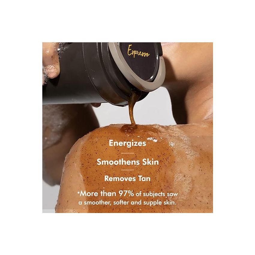 mCaffeine Exfoliating Espresso Coffee Body Wash with Natural AHA | Tan Removal Body Wash for Soft & Smooth Skin | Energizing Shower Gel for Men & Women | 300ml in Coffee Cup