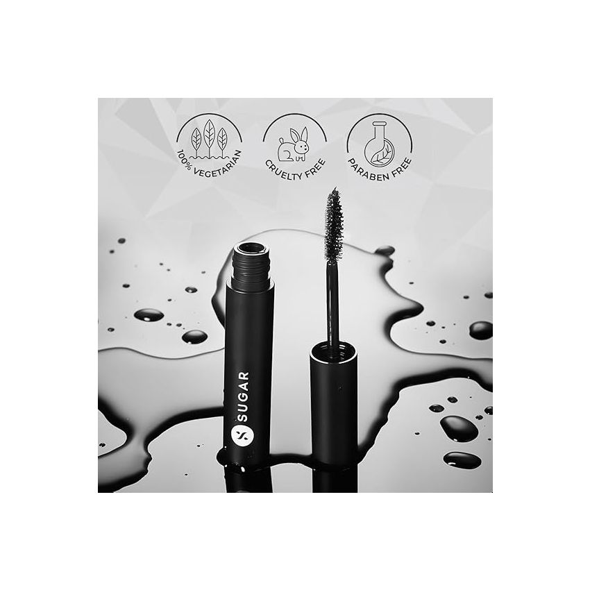 SUGAR Cosmetics Uptown Curl Lengthening Mascara | Lasts Upto 8 hrs | Lightweight and Smudgeproof With Lash Growth Formula - 01 Black Beauty - 5ml