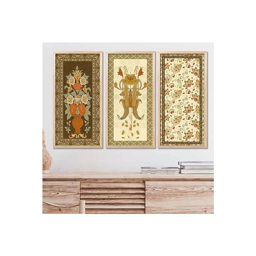 kotart - Painting for wall Hanging |Traditional Indian Art Pichwai Wall Décor Paintings | Indian Art Pichwai Wall Décor Paintings For Home Décor Living Room Bedroom Set of 3 (10X19 INCH, D)