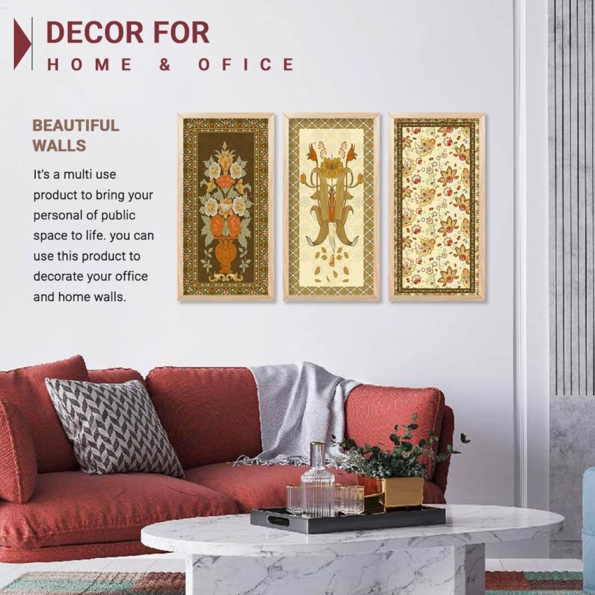 kotart - Painting for wall Hanging |Traditional Indian Art Pichwai Wall Décor Paintings | Indian Art Pichwai Wall Décor Paintings For Home Décor Living Room Bedroom Set of 3 (10X19 INCH, D)