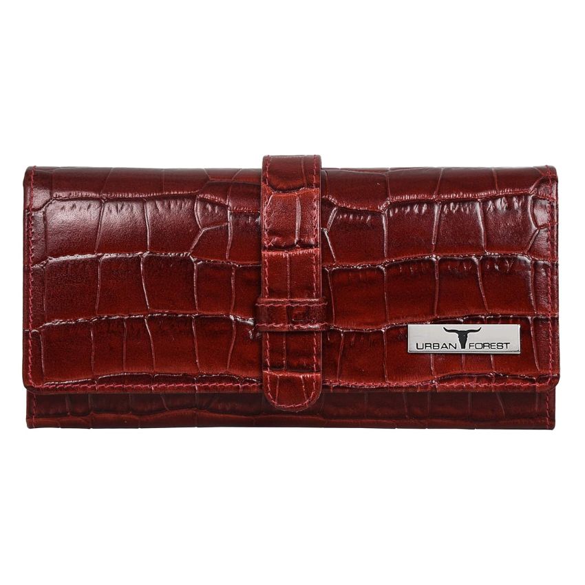 URBAN FOREST Danny Dark Red Leather Wallet for Women