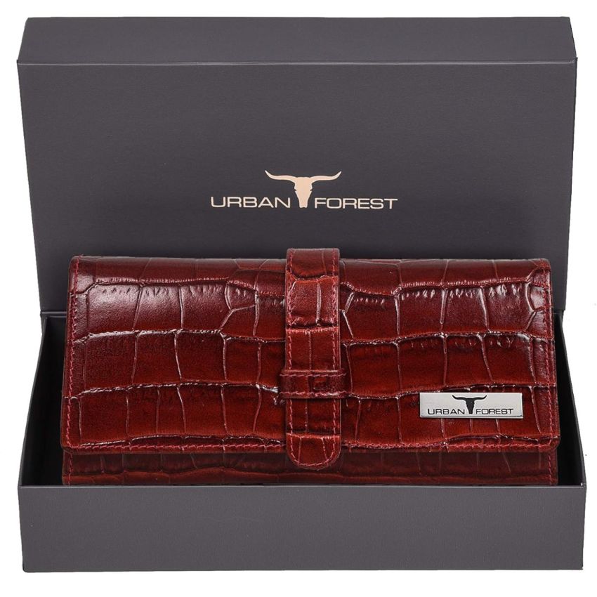 URBAN FOREST Danny Dark Red Leather Wallet for Women