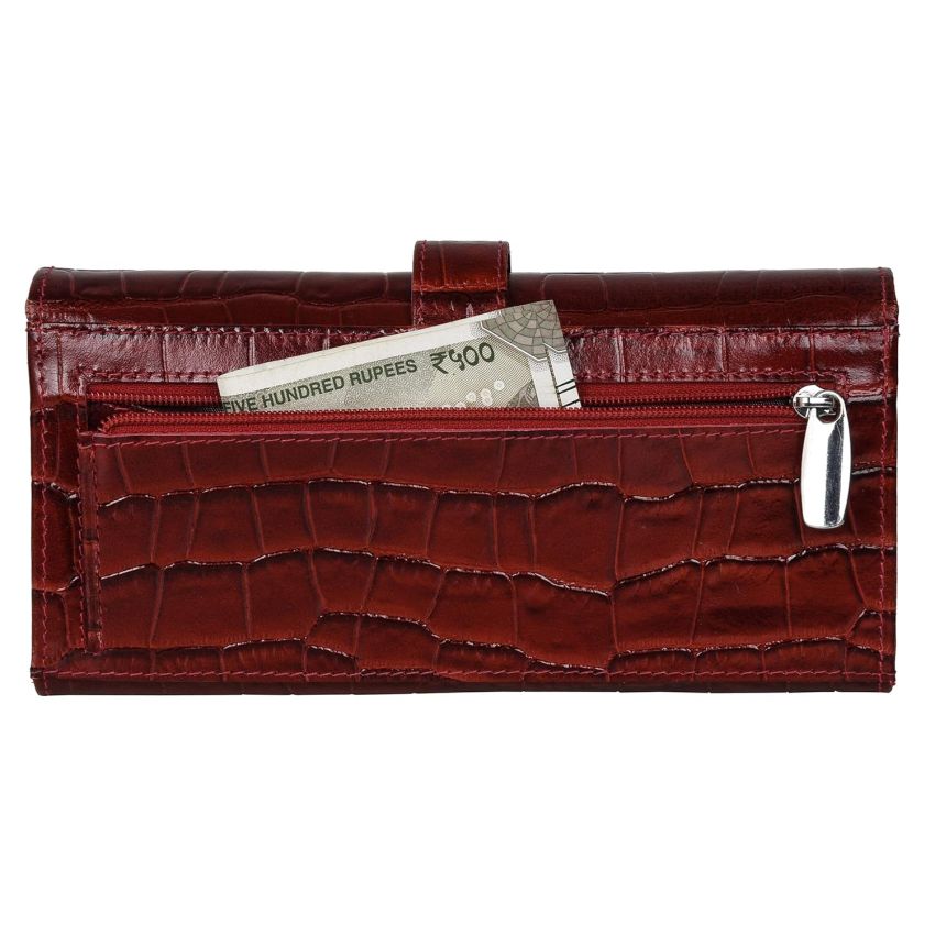 URBAN FOREST Danny Dark Red Leather Wallet for Women