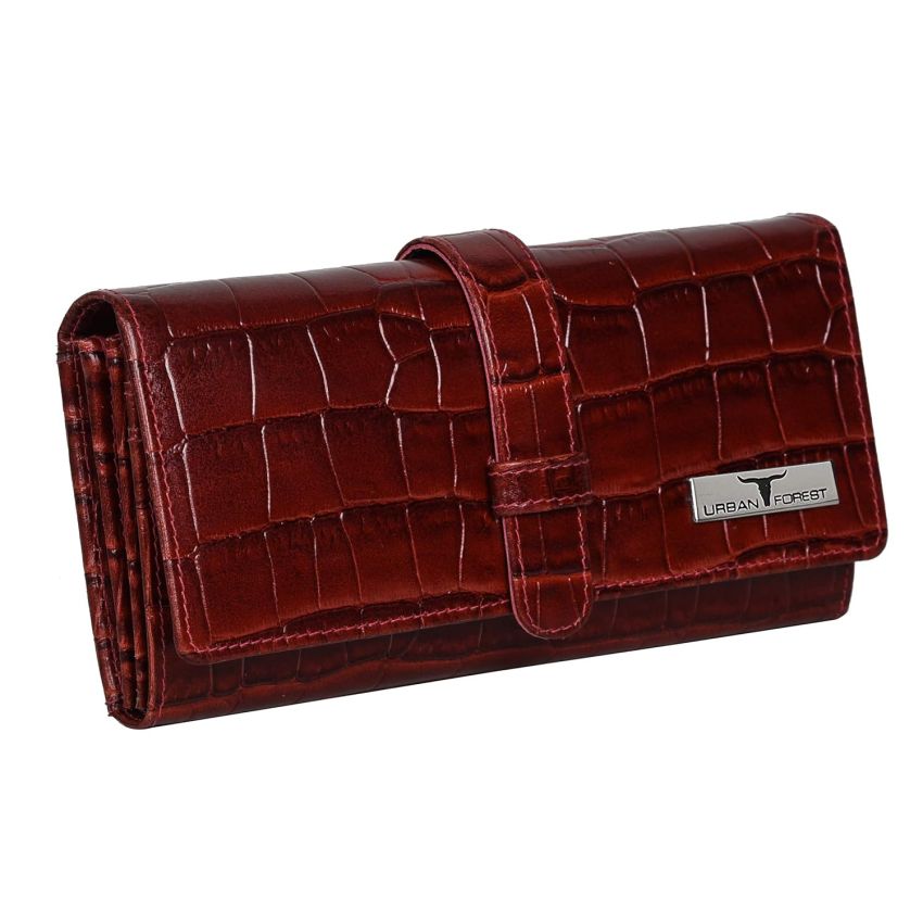 URBAN FOREST Danny Dark Red Leather Wallet for Women