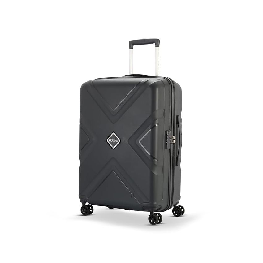 American Tourister Krossplus 68Cm Polycarbonate Hard-Sided Spinner Medium Check-In Luggage, Suitcase, Trolley Bag (Dark Slate)