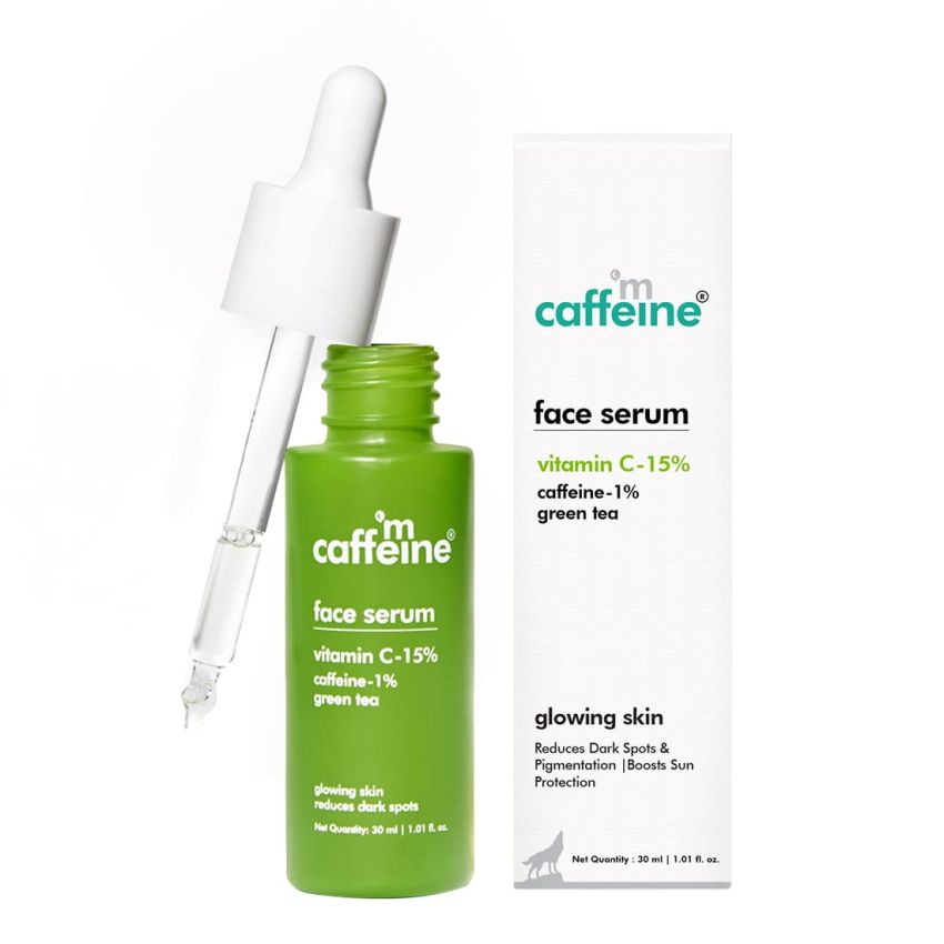 mCaffeine 15% Vitamin C Face Serum for Pigmentation & Dark Spot | Revives Dull Skin & Protects Against Sun Damage | Day & Night Serum for Face - 20ml