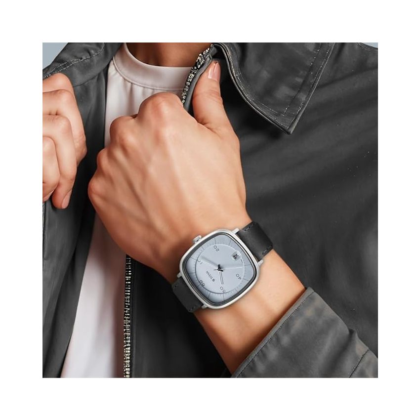 Titan Quartz Analog with Date Anthracite Dial Leather Strap Watch for Men-NS1885SL01