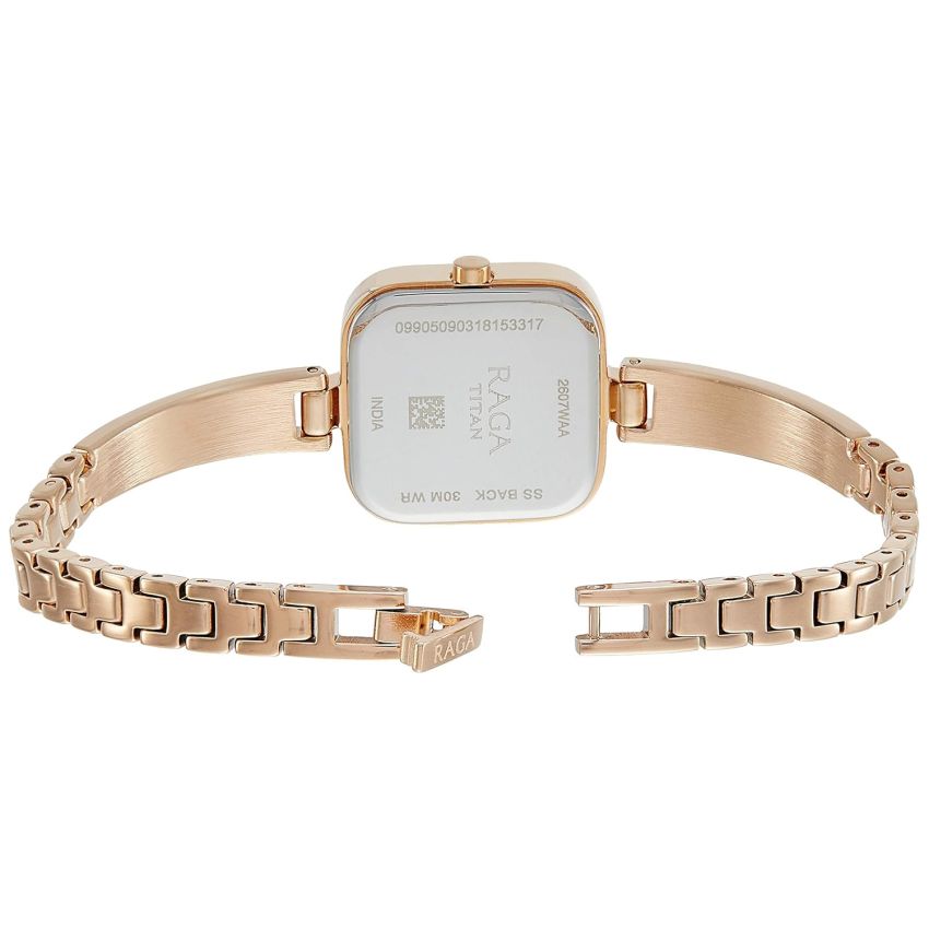 Titan Raga Viva Blue Dial Analog Date Metal Strap watch for Women-NS2607WM02