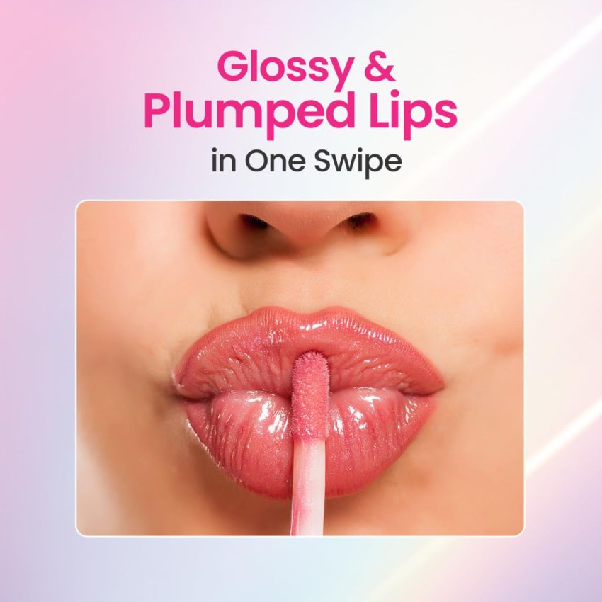 Swiss Beauty Plump-Up Wet Lightweight Lip Gloss With High Shine Glossy Finish For Fuller And Plump Lips | Shade- Barely There, 2Ml|
