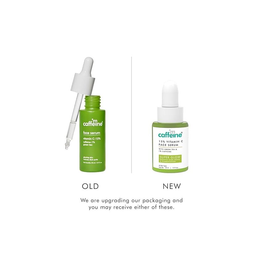 mCaffeine 15% Vitamin C Face Serum for Pigmentation & Dark Spot | Revives Dull Skin & Protects Against Sun Damage | Day & Night Serum for Face - 30ml
