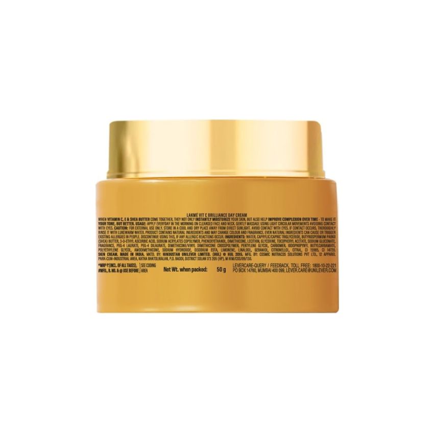 Lakme 9to5 1% Active Vitamin C+ Day Cream for Face | Face Cream for Bright, Glowing Skin | For Dry, Oily, Normal, Sensitive & Combination Skin | 50g