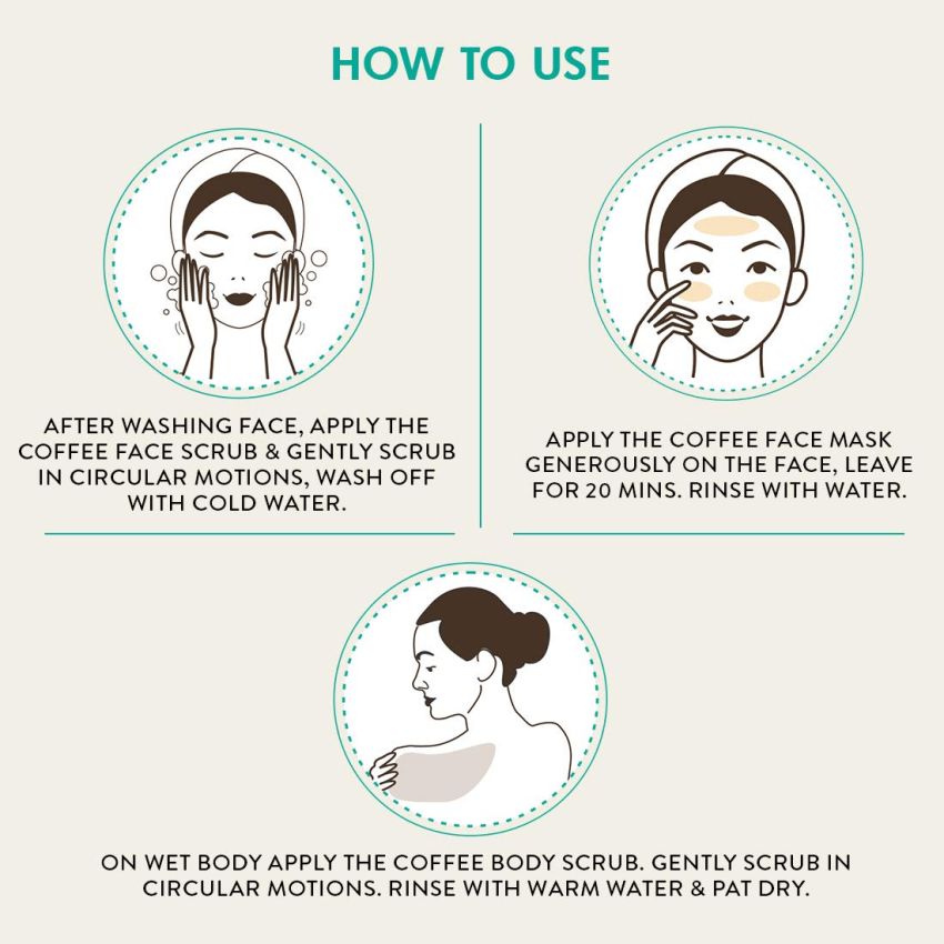 MCaffeine Coffee De-Tan Kit | Exfoliation | Body Scrub, Face Scrub, Face Mask | Oily/Normal Skin | Paraben and Mineral Oil-free