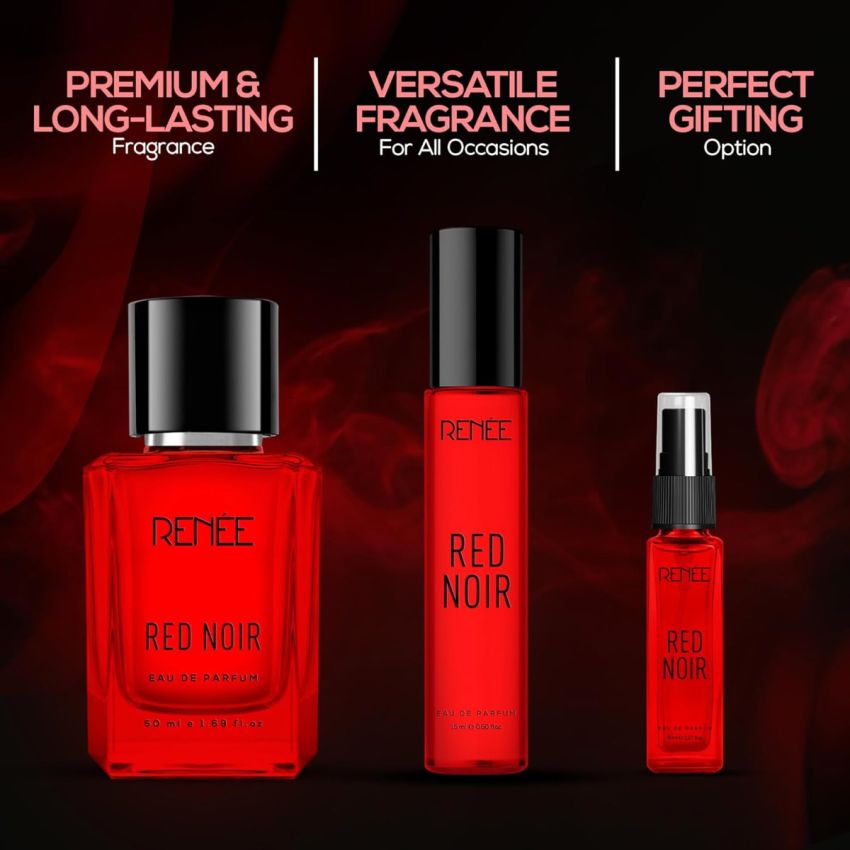 RENEE Red Noir Eau De Parfum 15ml, Bold Long Lasting Premium Luxury Fragrance with Fruity, Floral & Spicy Notes, Gift For All Occasions