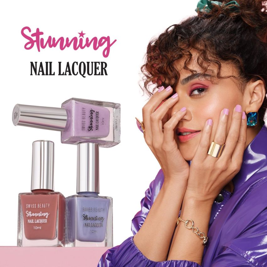 SWISS BEAUTY Stunning Matte Finish Nail Lacquer | Chip Resistant, Quick Drying Nail Paint | Highly Pigmented With High Shine Nail Polish | Shade - Deep Mauve, 10 Ml