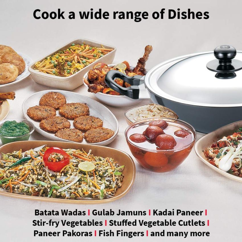 Hawkins Futura Non Stick Fry Pan 26cm, and Kadhai Deep-Fry Pan, 2.5 Litre with lid, Set of 2