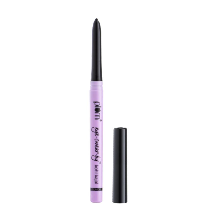Plum Eye-Swear-By everyday wear kajal black waterproof | Creamy smooth formula | Smudge-proof | Twist up pencil | Creamy smooth glide | Long lasting eye makeup | With Vit E