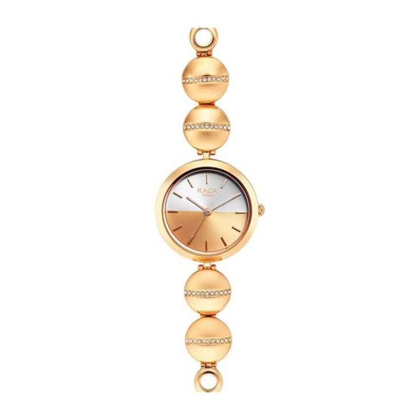Titan Raga Delight Two Toned Dial Women Watch with Metal Strap-NS2606WM11/NT2606WM11