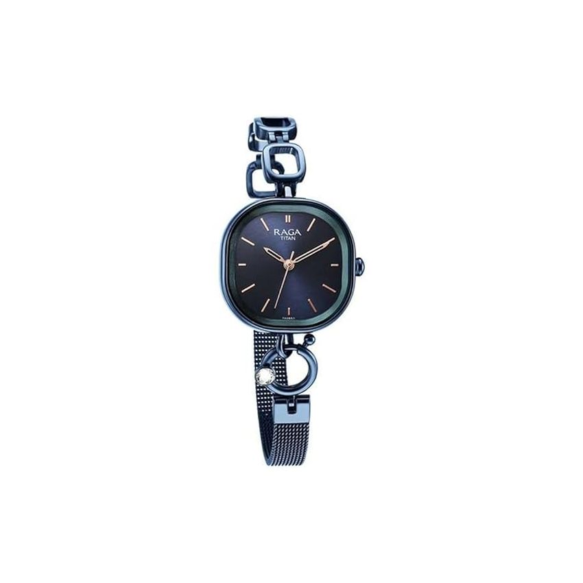 Titan Raga Delight Blue Dial Analog Metal Strap Watch for Women-NS2693QM01/NT2693QM01