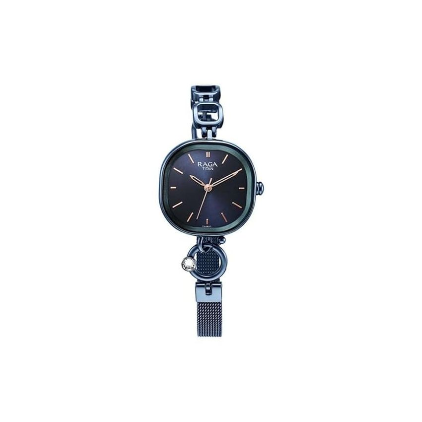 Titan Raga Delight Blue Dial Analog Metal Strap Watch for Women-NS2693QM01/NT2693QM01