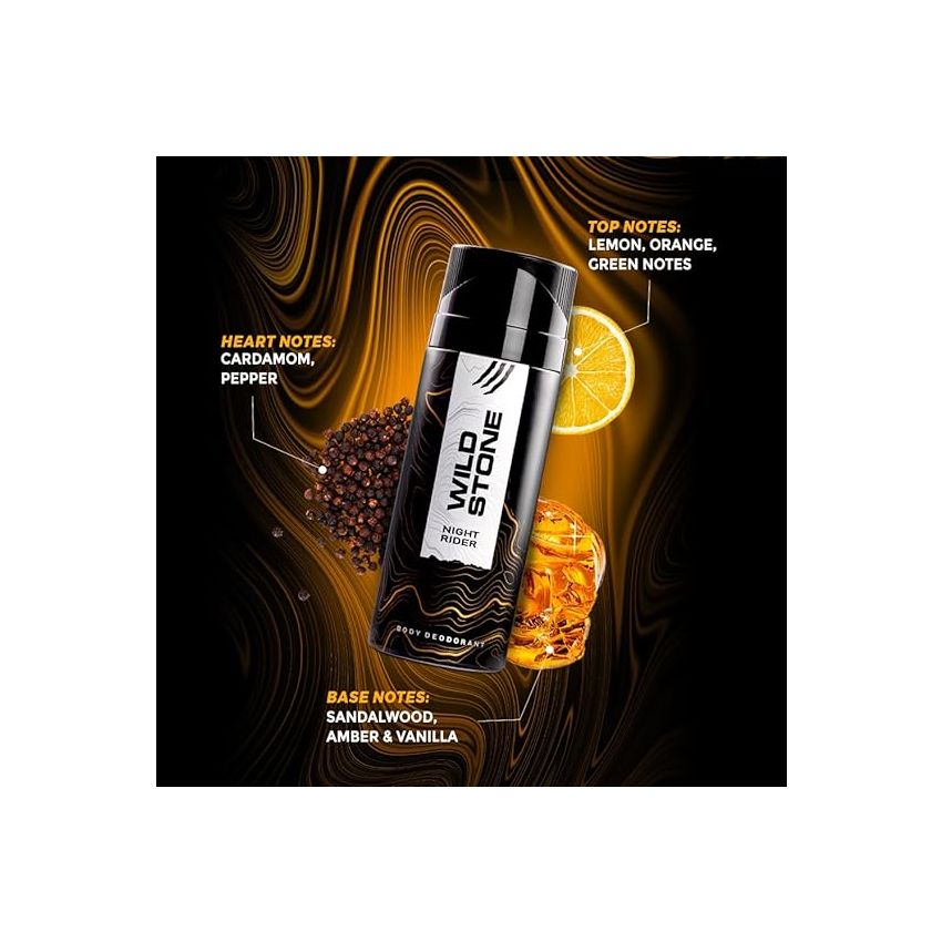 Wild Stone Night Rider Deodorant for Men, 165ml