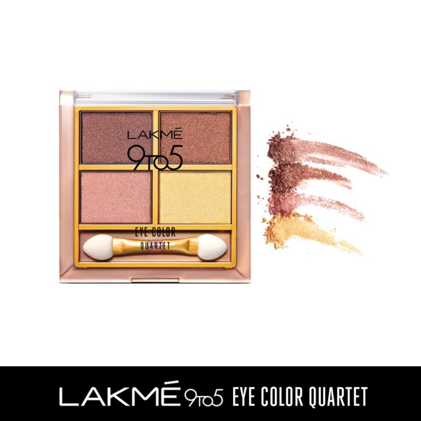 Lakme 9 to 5 Eyeshadow Palette, Desert Rose, Shimmer Eye Shadow Quartet with 4 Shades for a Day to Night Look - Eye Makeup Kit, 7 g