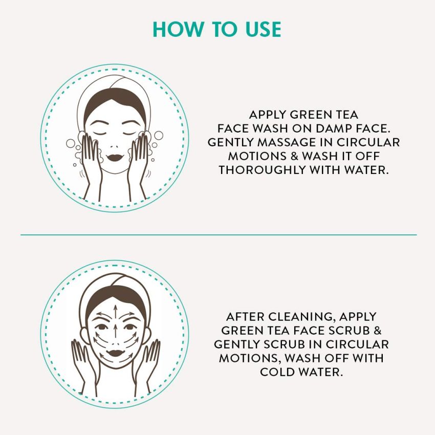 mCaffeine Detox Facial Kit with Face Wash & Face Scrub | Enriched with Green Tea & Vitamin C | Night Care Routine | Calm, Soothing & Refreshed Skin | Pack of 2 Combo - 200ml