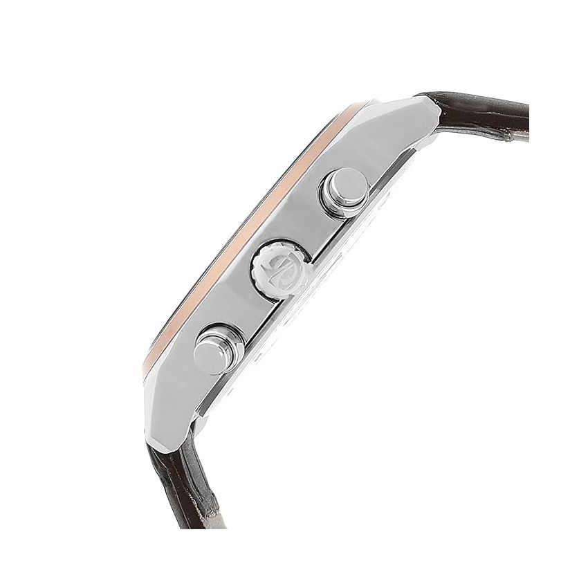 Titan Quartz Multifunction Silver Dial Leather Strap Watch for Men-NS1733KL02/NT1733KL02