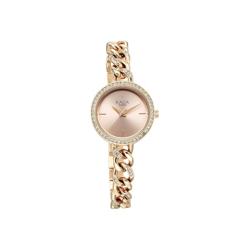 Titan Analog Rose Gold/Copper Dial Women's Watch-NS95288WM01/NT95288WM01