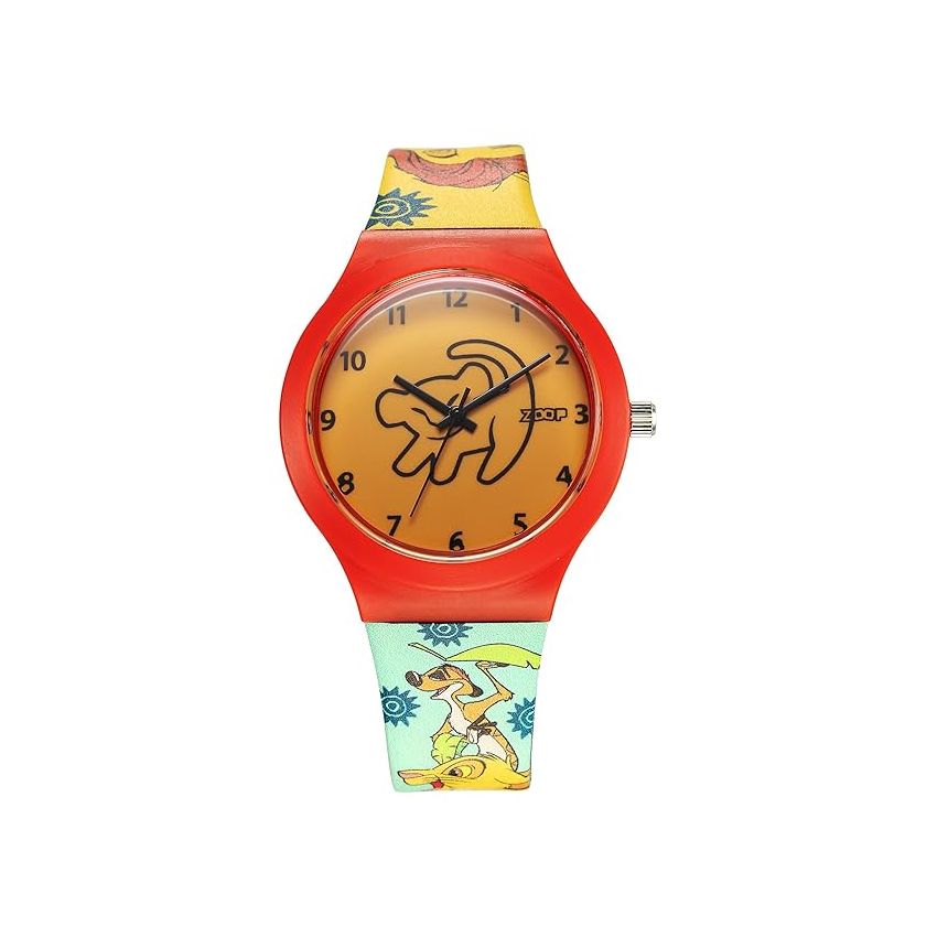 Zoop Disney Lion King Interchangable Watch Set with Yellow Dial & Multicoloured Strap for Girls Kids, from House of Titan