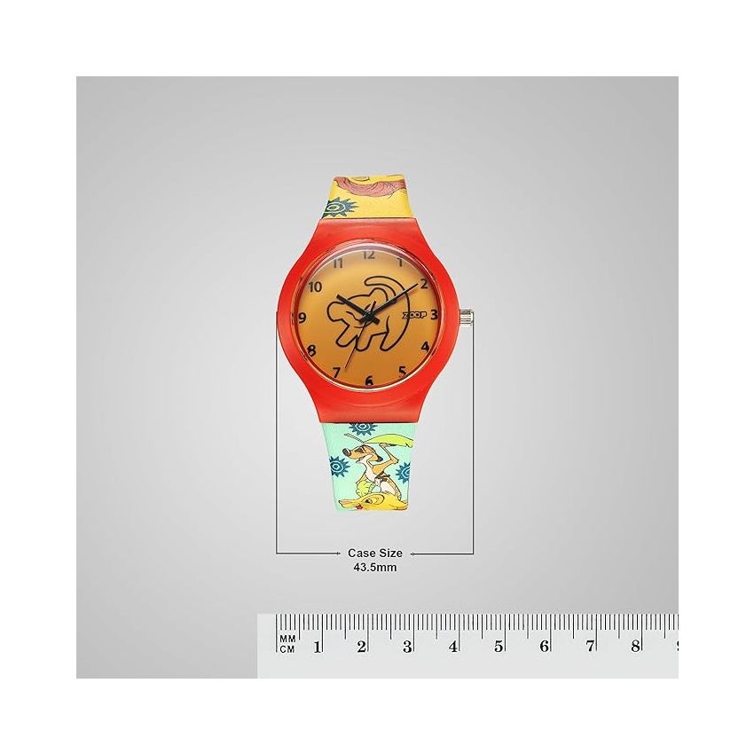 Zoop Disney Lion King Interchangable Watch Set with Yellow Dial & Multicoloured Strap for Girls Kids, from House of Titan