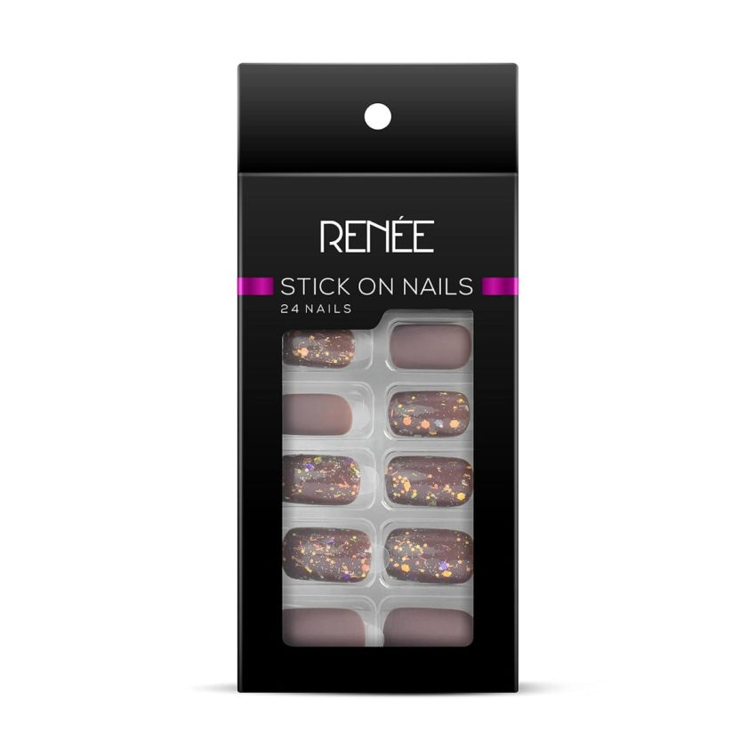 RENEE Stick On Nails DN 04| 24 Reusable Artificial Fake Nail Set| Lightweight & Long Lasting| Easy To Use| Quick Fix For Festivals & Special Occasions