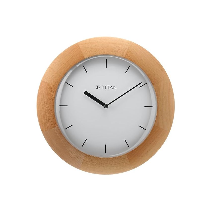 Titan Wooden Wall Clock with Domed Glass - 32.3 cm x 32.3 cm (Medium)