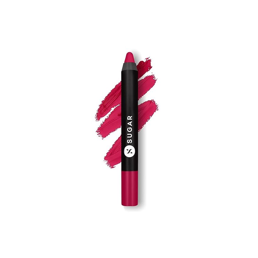 SUGAR Cosmetics Matte As Hell Crayon Lipstick with Sharpner | Smudgeproof | Lasts Upto 8+ Hrs | 2.8gm - 22 Donna Pinciotti