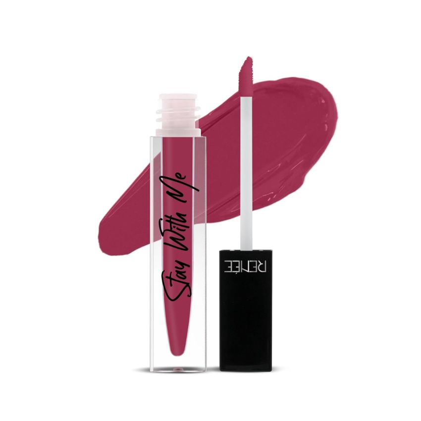 RENEE Stay With Me Matte Lip Color - Dose Of Rose 5ml| Long lasting, Light Weight & Non Transfer Formula| Water & Smudge Proof