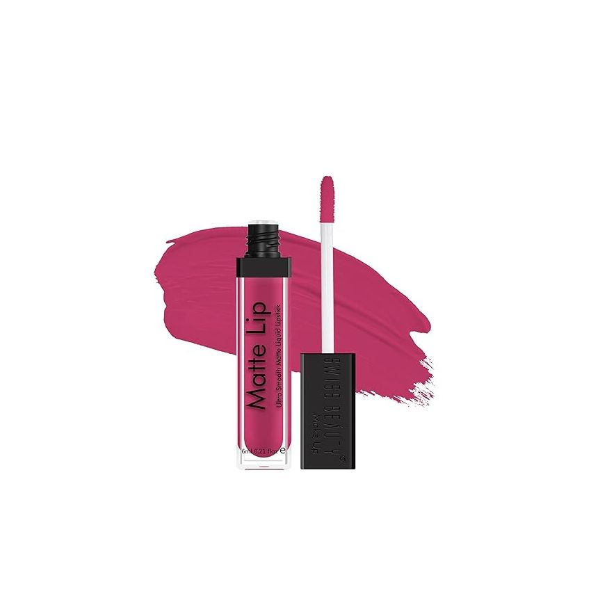 Swiss Beauty Ultra Smooth Matte Lip Liquid Lipstick, Smooth Lip Color, Weightless Finish, Silky Matte Finish, Shade- Fuschia Pink, 6ml