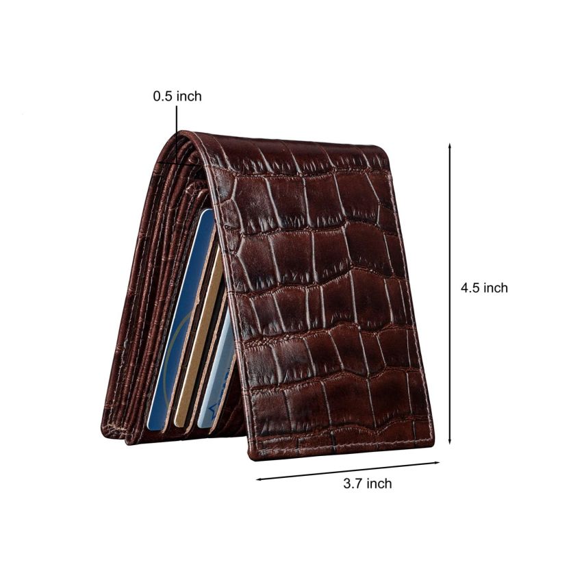 URBAN FOREST Drogon Brown Printed Leather Wallet for Men