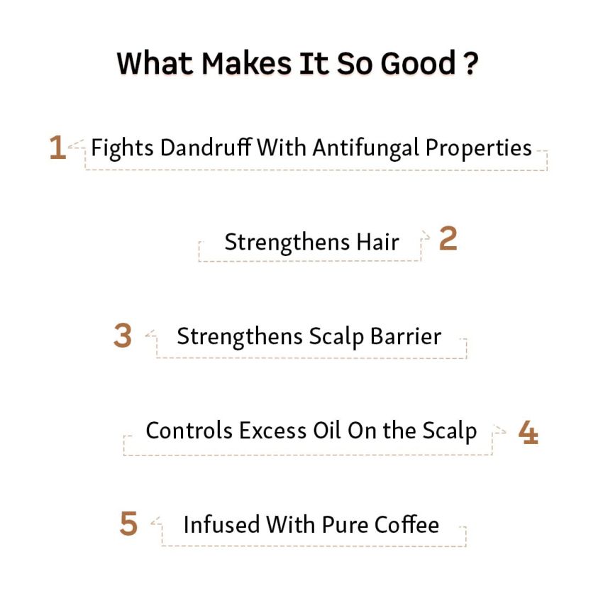 mCaffeine Anti Dandruff Shampoo for Women & Men | Shampoo for Dry Scalp & Dandruff | Goodness of Coffee, Natural AHA & Cinnamon | SLS & Paraben Free - 250ml